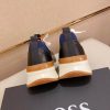 Boss Mixed Materials Trainers Blue  and Black