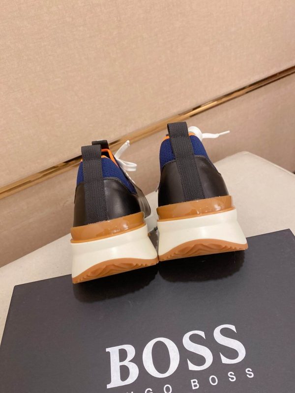Boss Mixed Materials Trainers Blue  and Black