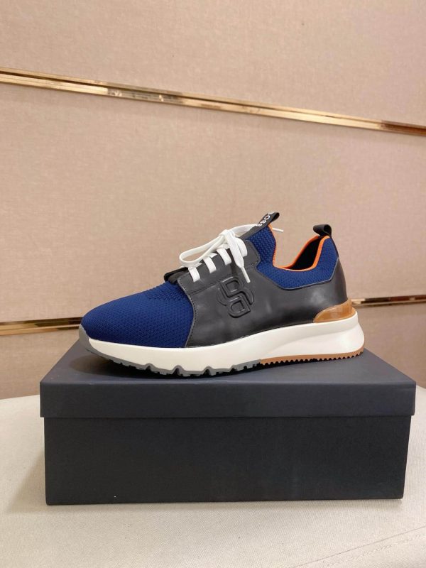 Boss Mixed Materials Trainers Blue  and Black