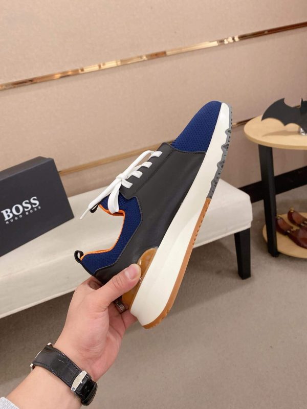 Boss Mixed Materials Trainers Blue  and Black