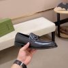 Gucci Gucci Logo Horsebit GG Debossed Black Penny Loafers