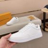LOUIS VUITTON Rivoli Sneaker in White Monogram Debossed Leather