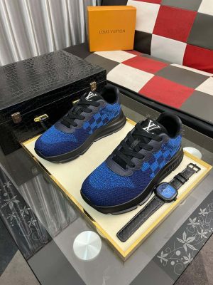 LV Blue Classic Trainers with Damier Check