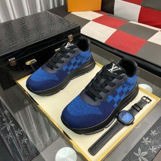 LV Blue Classic Trainers with Damier Check