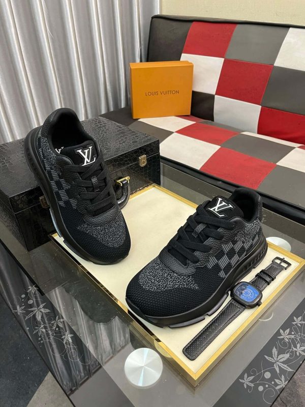 LV Black Classic Trainers with Damier Check