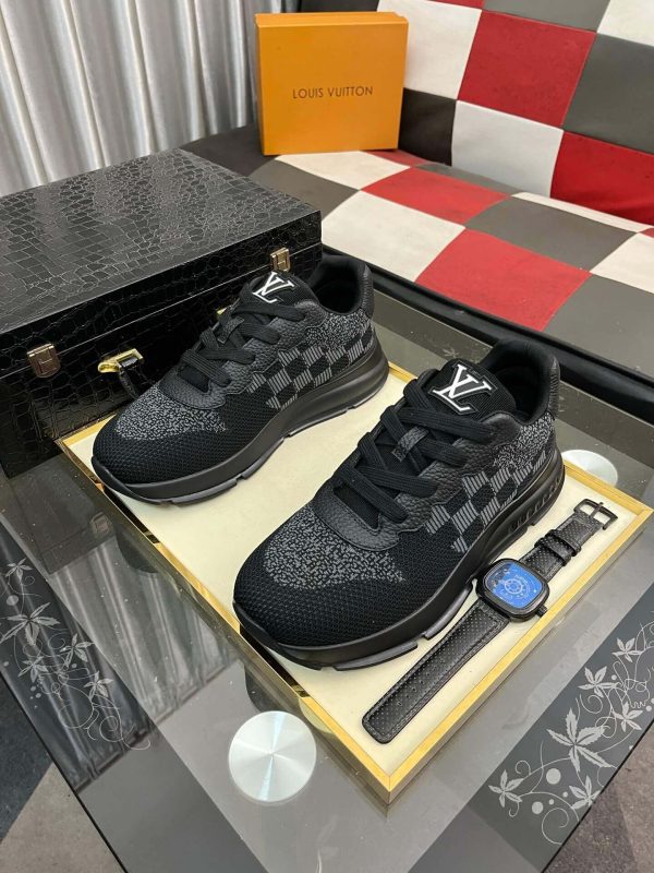 LV Black Classic Trainers with Damier Check