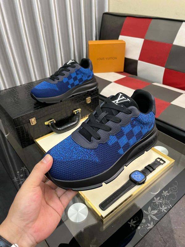 LVRunnerTaticSneaker._7_d8ad8536-96dc-48ed-8df8-3792781293e0 (1) LV Blue Classic Trainers with Damier Check