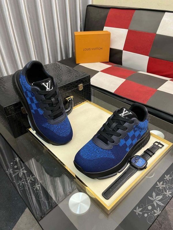 LVRunnerTaticSneaker._7_d8ad8536-96dc-48ed-8df8-3792781293e0 LV Blue Classic Trainers with Damier Check