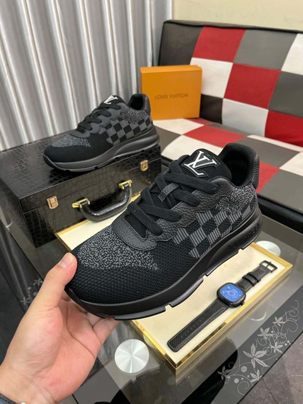 LV Black Classic Trainers with Damier Check