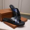 Berluti Sifnos Scritto Leather Sandals in Blue and Black