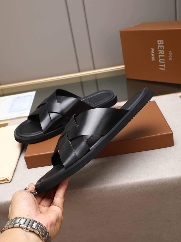 LeatherSandal_3_09ae019c-6be9-494f-9941-853adaf8460e Berluti Sifnos Leather Sandals in Black