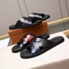 Berluti Sifnos Scritto Leather Sandals in Blue and Black