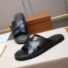 Berluti Sifnos Scritto Leather Sandals in Blue and Black