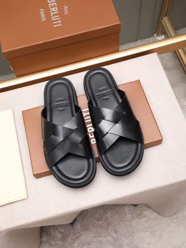 LeatherSandal_7_49233dc9-4593-45fe-90f7-0e20bc16bc66 Berluti Sifnos Leather Sandals in Black