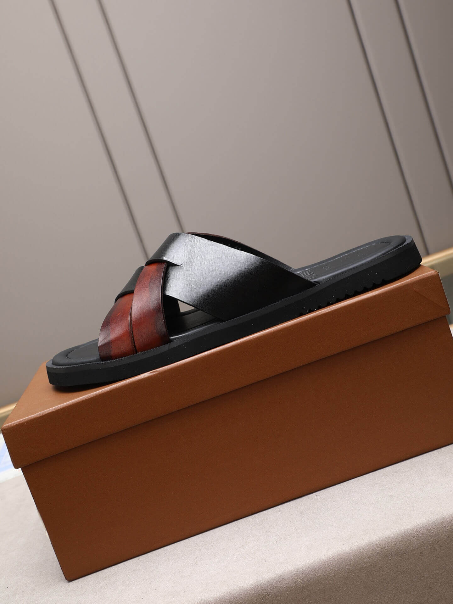 Berluti Sifnos Scritto Leather Sandals in Brown 6 Berluti Sifnos Scritto Leather Sandals in Brown - Image 6