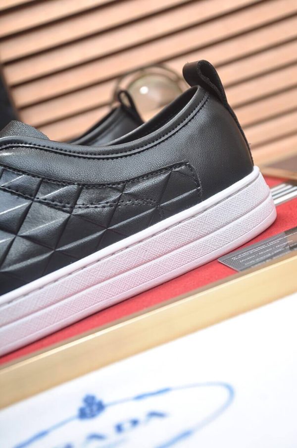 Prada Black Leather and Re-Nylon Sneakers
