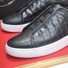 Prada Black Alligator Leather and Re-Nylon Sneakers