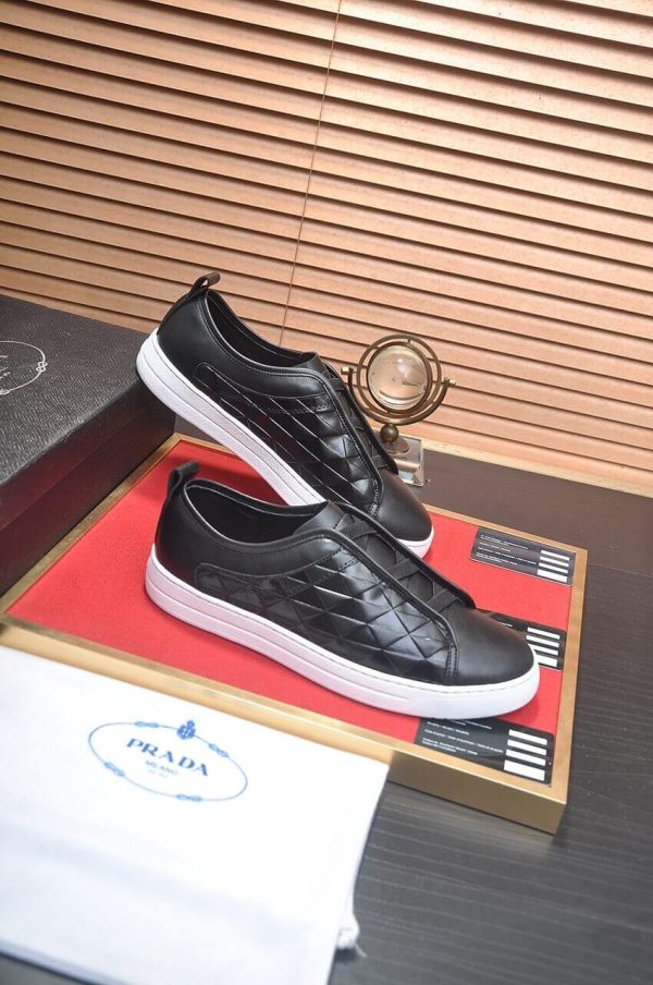 Prada Black Leather and Re-Nylon Sneakers