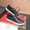 Prada Black Alligator Leather and Re-Nylon Sneakers
