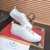 Prada White Leather and Re-Nylon Sneakers
