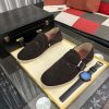 LoroPianaMen_2_8a05d851-6e6f-48a6-837c-7e7a8812f8ca Loro Piana Brown Suede Loafer with Backle Strap