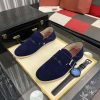 LoroPianaMen_3_3091d696-02fb-431d-b47d-4c9920f02808 Loro Piana Navy Blue Suede Loafer with Backle Strap