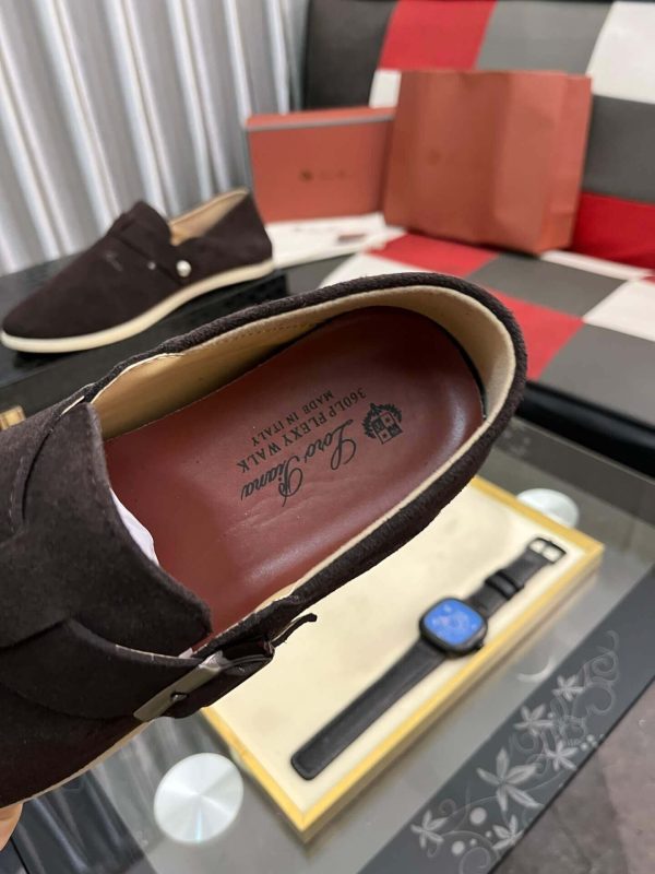 LoroPianaMen_4_a3c79c47-9016-48ea-af0d-c554ba4d39ae Loro Piana Brown Suede Loafer with Backle Strap