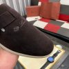 LoroPianaMen_6_79abdf69-45c1-4b21-9b7b-94814b05a995 Loro Piana Brown Suede Loafer with Backle Strap