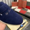 LoroPianaMen_8_ae85ef85-9cf7-42e8-bc02-b996e50ad9a4 Loro Piana Navy Blue Suede Loafer with Backle Strap