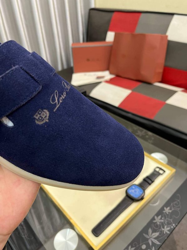 LoroPianaMen_8_ae85ef85-9cf7-42e8-bc02-b996e50ad9a4 Loro Piana Navy Blue Suede Loafer with Backle Strap