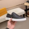 Louis Vuitton Black Monogram Leather Slip-On Sneaker