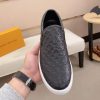 Louis Vuitton Black Monogram Leather Slip-On Sneaker