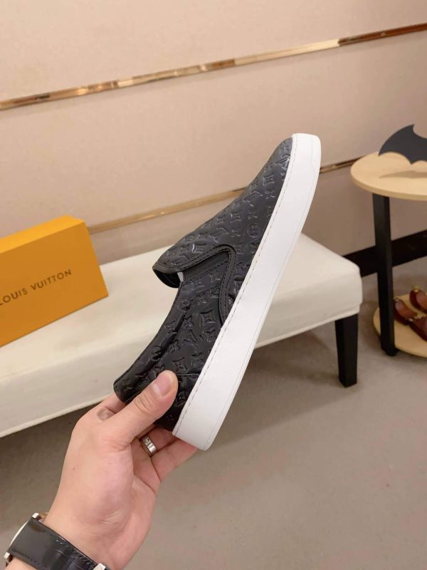 Louis Vuitton Black Monogram Leather Slip-On Sneaker