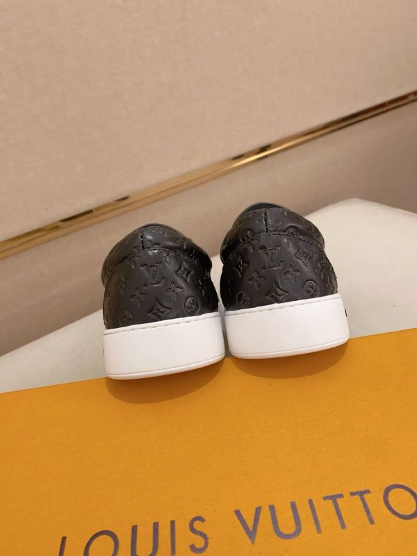 Louis Vuitton Black Monogram Leather Slip-On Sneaker