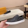 Louis Vuitton Black Monogram Leather Slip-On Sneaker
