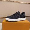 Louis Vuitton Black Denim and Black Monogram Canvas Sneakers