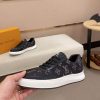 Louis Vuitton Black Denim and Black Monogram Canvas Sneakers