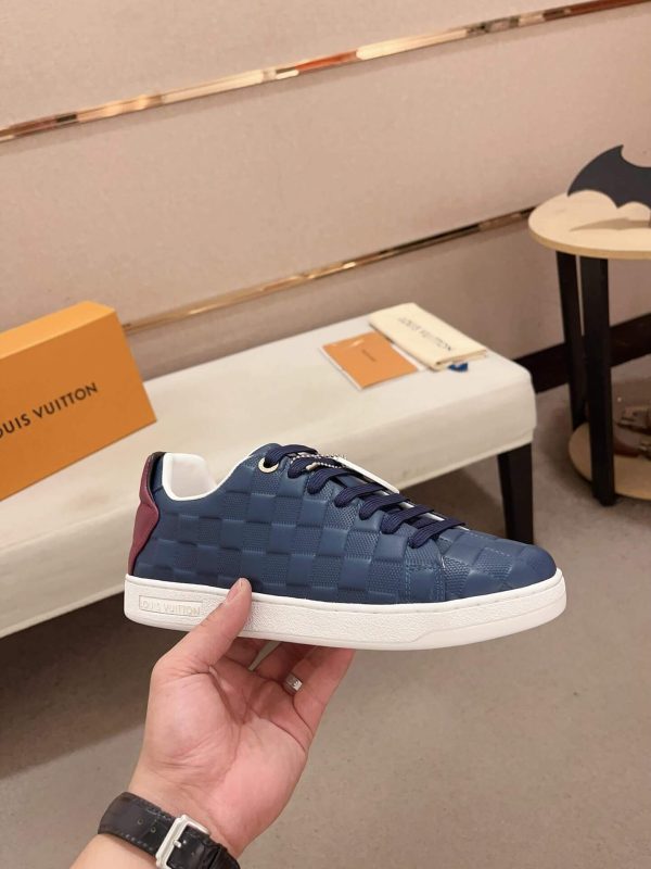 LouisVuittonDamierEbeneSneakers_2 LOUIS VUITTON Frontrow Sneaker in Blue Damier Infini