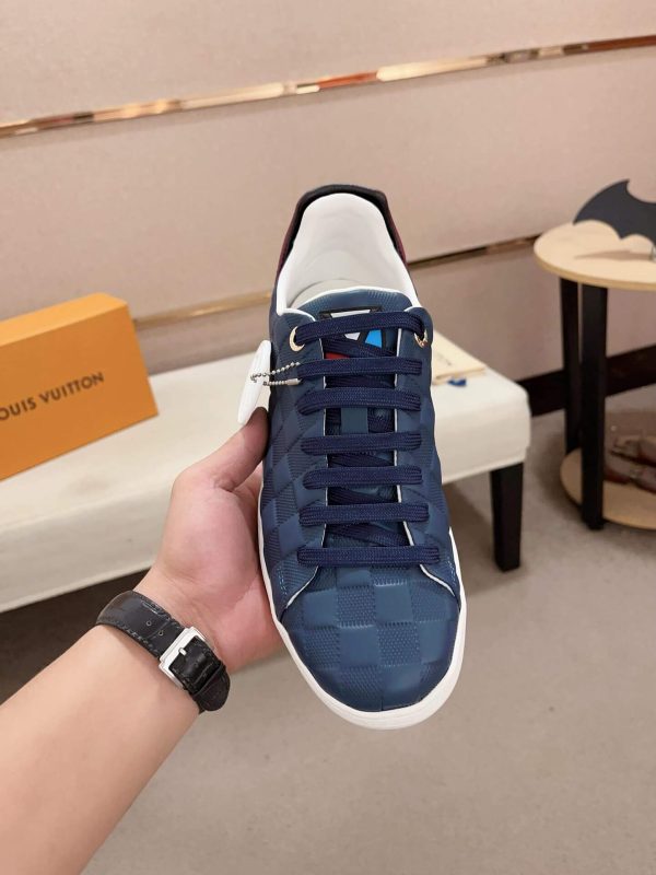 LouisVuittonDamierEbeneSneakers_3 LOUIS VUITTON Frontrow Sneaker in Blue Damier Infini