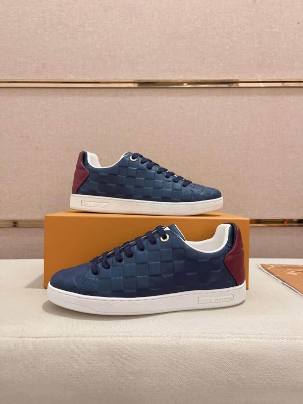 LouisVuittonDamierEbeneSneakers_8 LOUIS VUITTON Frontrow Sneaker in Blue Damier Infini