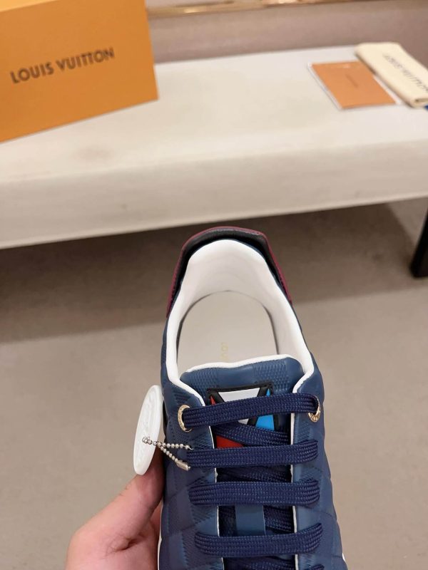 LouisVuittonDamierEbeneSneakers_9 LOUIS VUITTON Frontrow Sneaker in Blue Damier Infini