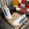 Louis Vuitton LV Trainer Sneaker in Blue Denim Monogram and White Leather