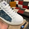 Louis Vuitton LV Trainer Sneaker in Blue Denim Monogram and White Leather
