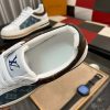 Louis Vuitton LV Trainer Sneaker in Blue Denim Monogram and White Leather