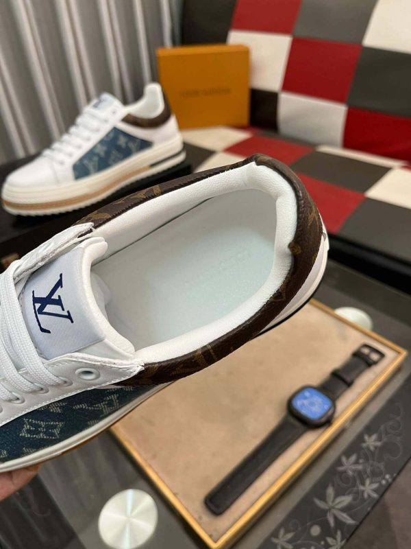 Louis Vuitton LV Trainer Sneaker in Blue Denim Monogram and White Leather