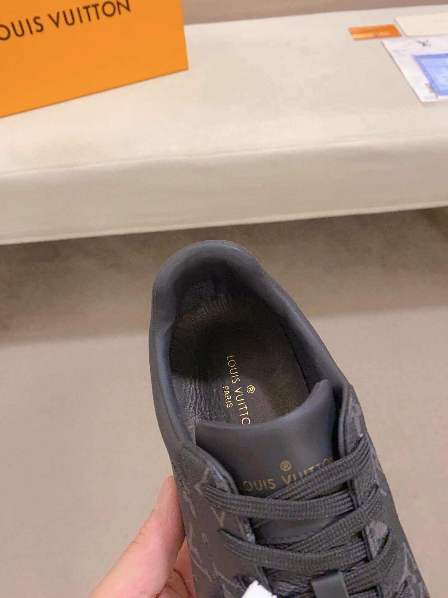 LOUIS VUITTON Luxembourg Sneaker in Black Monogram Eclipse Canvas 7 LOUIS VUITTON Luxembourg Sneaker in Black Monogram Eclipse Canvas - Image 7