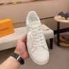 LOUIS VUITTON Luxembourg Sneaker in White Monogram Embossed Leather