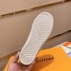 LOUIS VUITTON Luxembourg Sneaker in White Monogram Embossed Leather