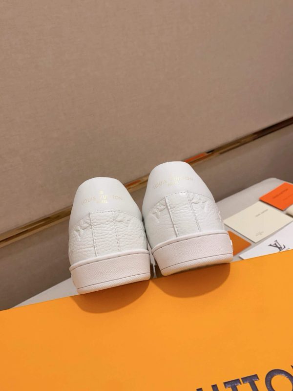 LOUIS VUITTON Luxembourg Sneaker in White Monogram Embossed Leather