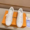 LOUIS VUITTON Luxembourg Sneaker in White Monogram Embossed Leather